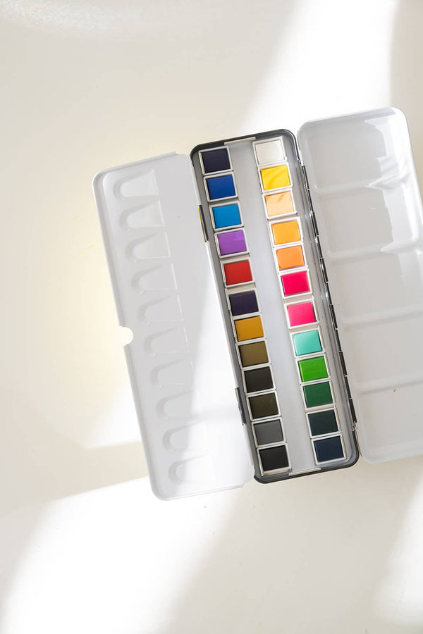 24 Color Watercolor Paint Palette - Little Flower Soap Coartart suppliesart supplies
