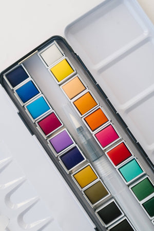 24 Color Watercolor Paint Palette - Little Flower Soap Coartart suppliesart supplies