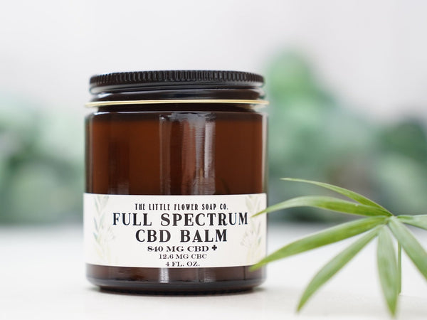 4 oz Jar Full Spectrum CBD Balm - CBD Cream with THC Handmade - Little Flower Soap Co
