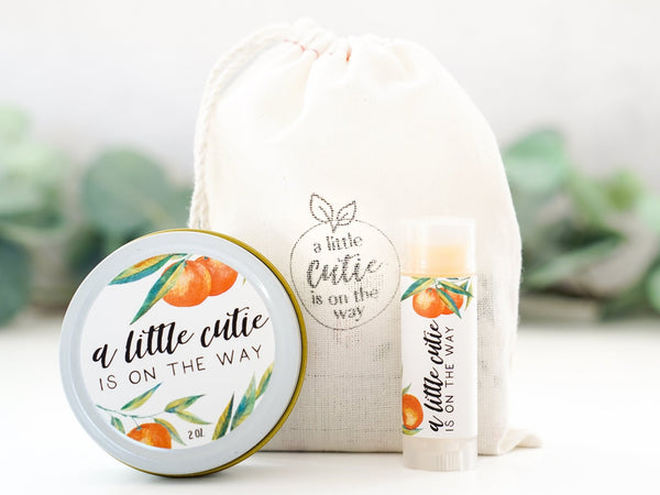 A Little Cutie Is on the way Baby Shower Favors - Little Flower Soap Co