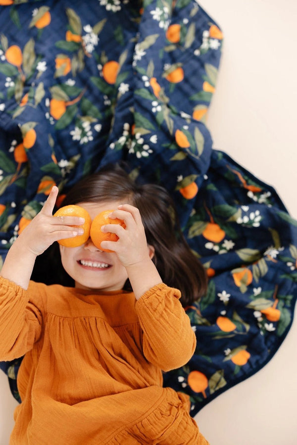 A Little Cutie Quilt - Orange Blossom Blanket - Little Flower Soap Co