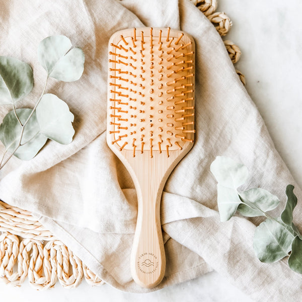 Bamboo Paddle Hairbrush - Square - Little Flower Soap Co