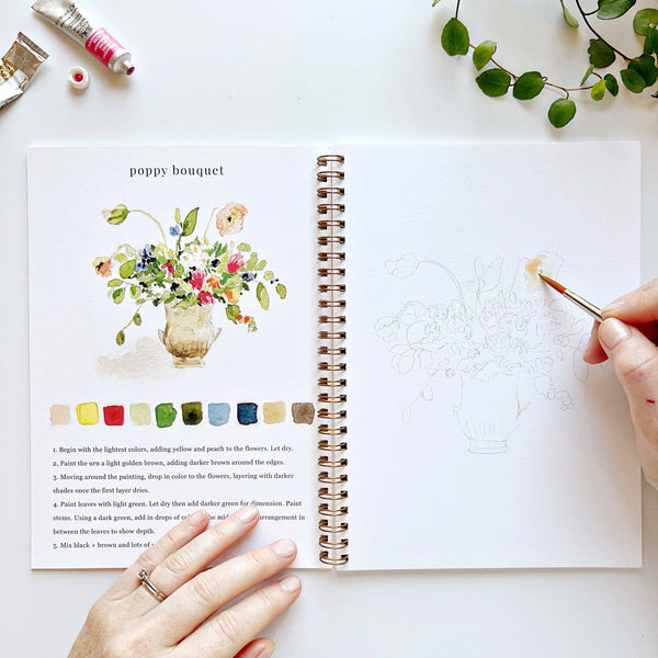 Bouquets Watercolor Workbook - Little Flower Soap Co