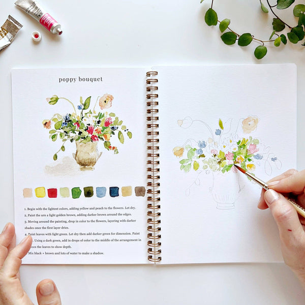 Bouquets Watercolor Workbook - Little Flower Soap Co