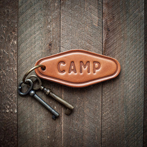 Camp Leather Keychain - Stocking stuffers - Little Flower Soap Co