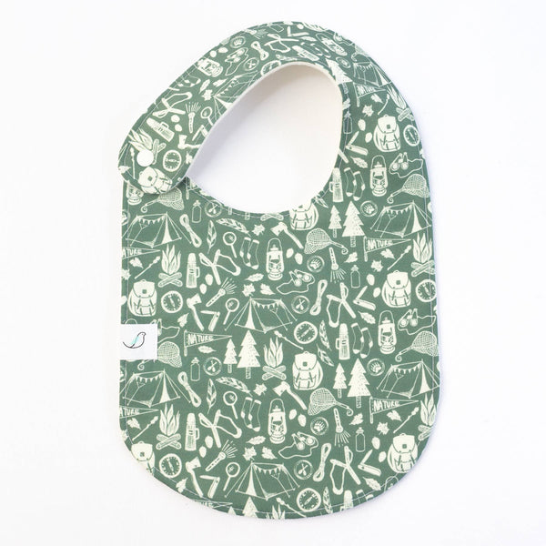 Camping Print Snap Bib - Little Flower Soap Co