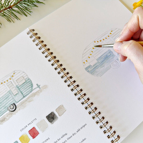 Camping watercolor workbook - Little Flower Soap Co