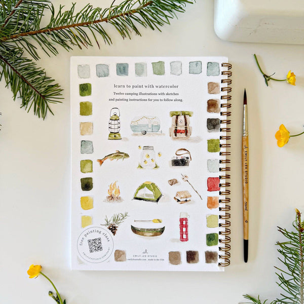 Camping watercolor workbook - Little Flower Soap Co