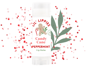 Candy Cane Lip Balm - Lil' Lippies Kids Peppermint - Little Flower Soap Co