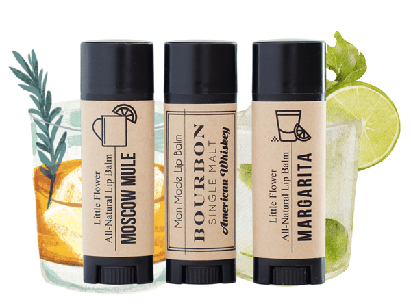 Cocktail Lip Balm Set of 3 - Funny Stocking Stuffer for Men - Little Flower Soap Co