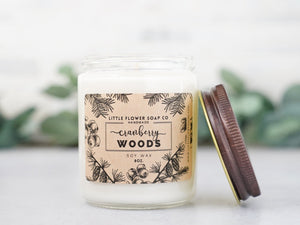 Cranberry Woods - 8oz Soy Wax Candle - Little Flower Soap Co
