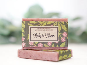 black floral vine botanical Custom Soap Favors for Shower - Little Flower Soap Co