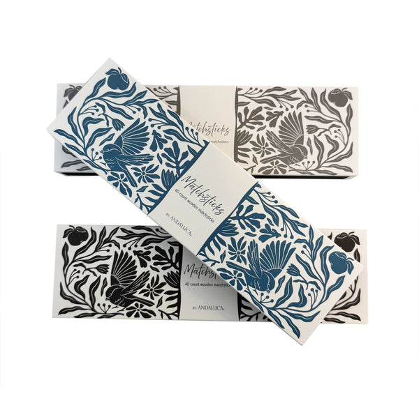 Decorative Box of Matches: Blue - Little Flower Soap Comatches