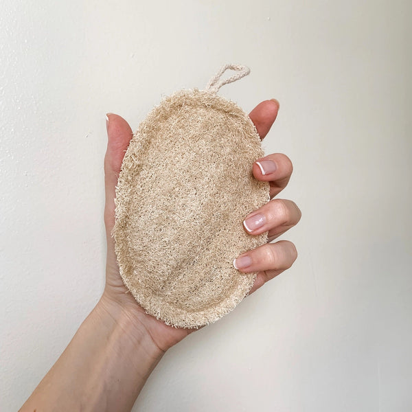 Double Layer Natural Oval Loofah Sponge - Little Flower Soap Co