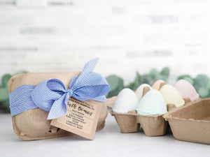 Easter Egg Essential Oil Bath Bombs - Gift Box of 6 - Little Flower Soap Cobath and beautyBath and Showerbath bombbath bombs