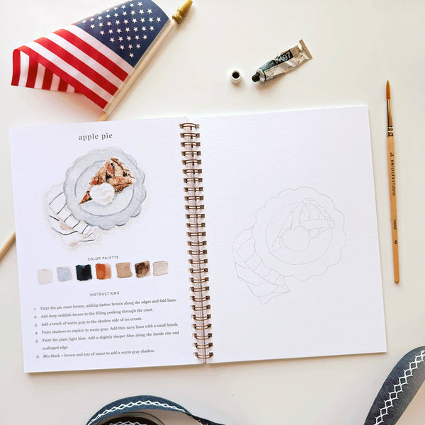 Emily Lex Studio Americana Watercolor Workbook - Little Flower Soap Co4th - of - julyart - activitycraft - kitart supplies