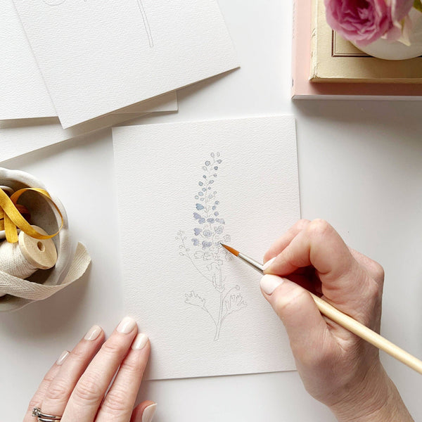 Garden Flowers Paintable Watercolor Note Card Set - Little Flower Soap Co