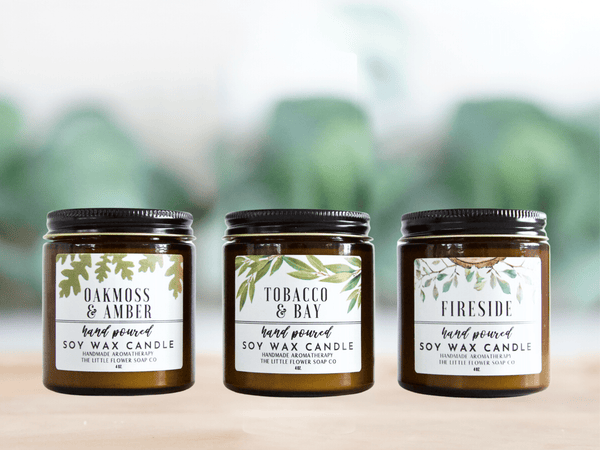 Gift Box of 3 Simple and Natural Scented Candles - Little Flower Soap Co