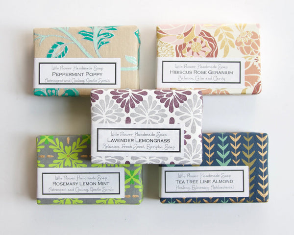 Gift Box of 5 Soaps - Handmade Soap gift set - Little Flower Soap Co