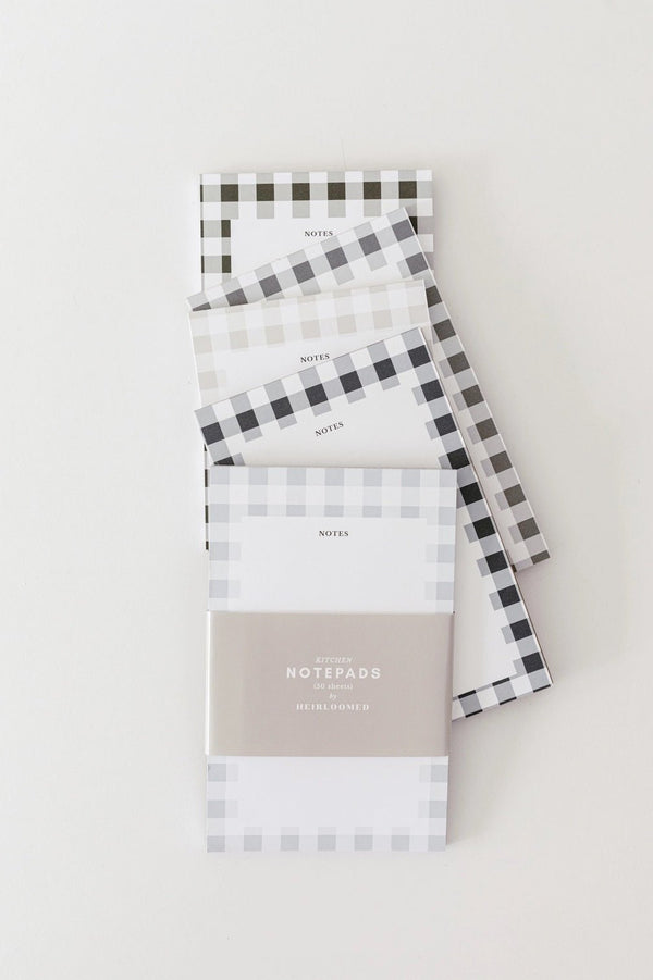 Gingham Check Heirloom Notepad - Little Flower Soap Co