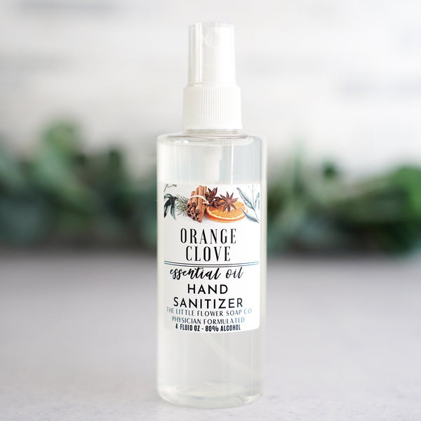 Orange Clove 4oz Hand Sanitizer Spray Lavender Citrus - Little Flower Soap Co
