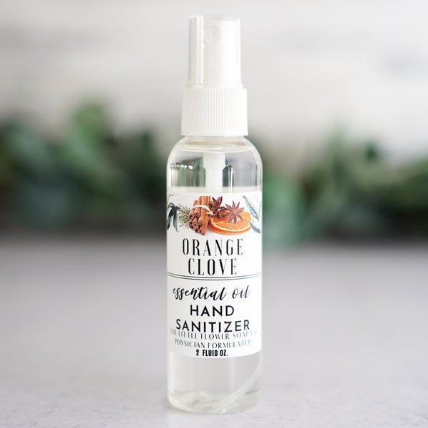 Hand Sanitizer Spray 2oz orange clove- Little Flower Soap Co