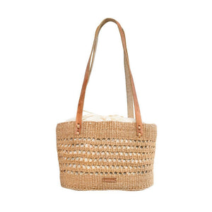 Handwoven Kenyan Sisal Bag with Drawstring Lining – Small - Little Flower Soap Co