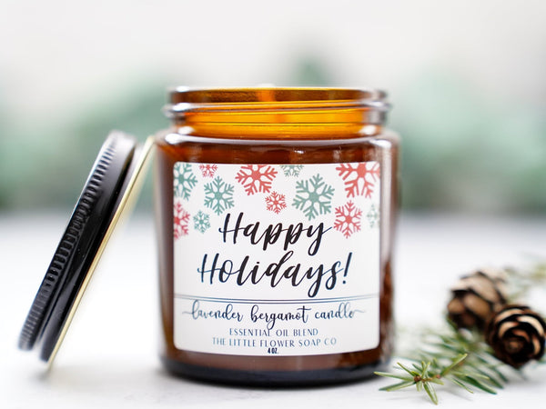 Happy Holidays Complete Home Spa Day Christmas Gift Box - Little Flower Soap CoReachDeskReachdesk