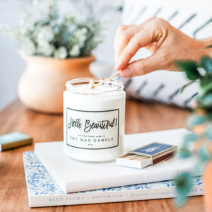 Hello Beautiful - Hand Poured Candle - Little Flower Soap Co