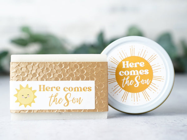 Here comes the Son Baby Shower Favors for Baby Boy - Little Flower Soap Co