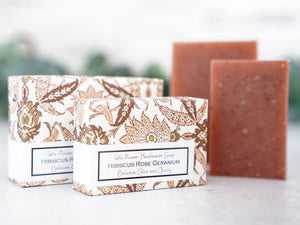 Hibiscus Rose Geranium - Handmade Bar Soap - Little Flower Soap Co