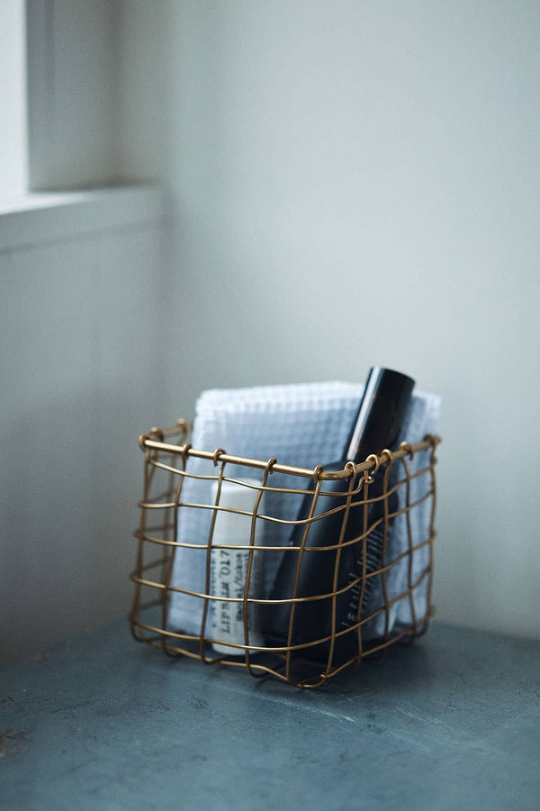 Iron Wire Basket Square - Little Flower Soap Co