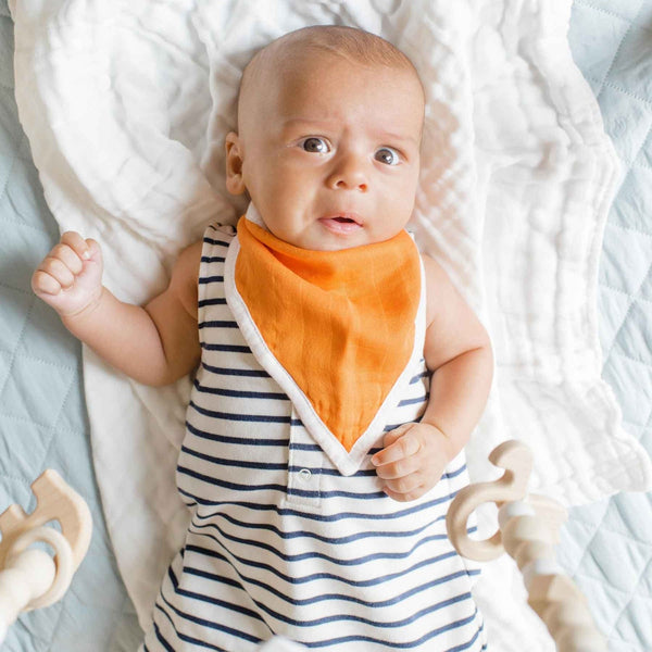 Little Cutie Muslin Bib Set of 2 - Orange Blossom Baby Shower - Little Flower Soap Co