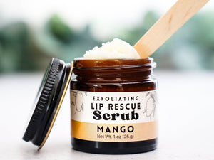 Mango Lip Rescue Sugar Scrub - Exfoliating lip treatment - Little Flower Soap Co