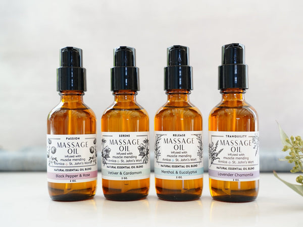 Massage Oil with Arnica - Tranquility - Lavender & Chamomile - Little Flower Soap Co