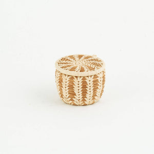 Miniature Pine Needle Basket with Lid - Little Flower Soap Co