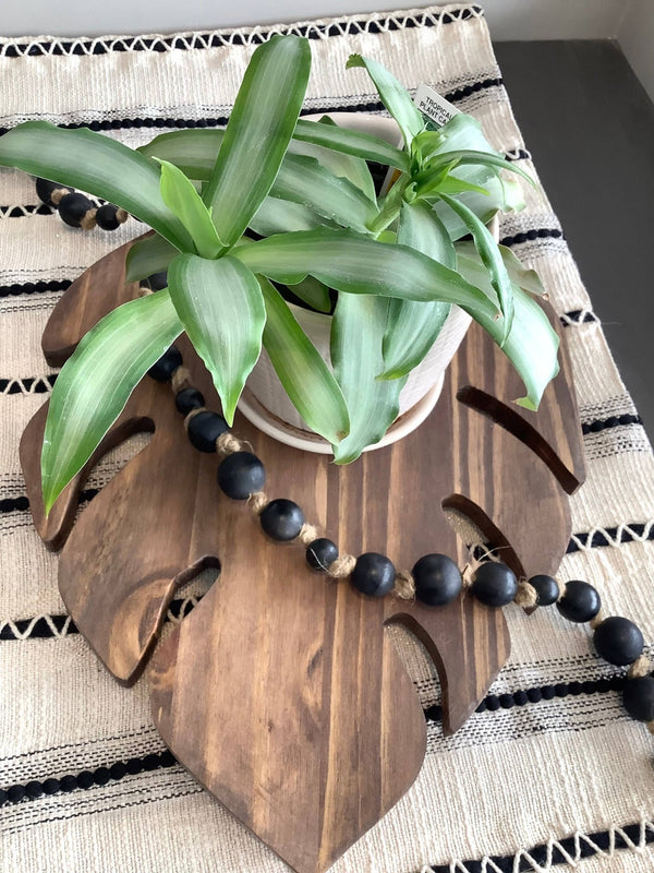 Monstera Leaf Wooden Riser – Handmade Plant Stand or Trivet - Little Flower Soap Co