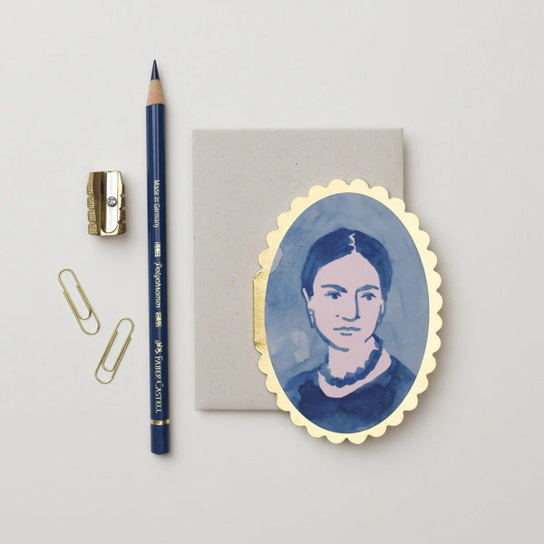 Portrait Mini Card - Blue & Gold Scalloped - Little Flower Soap CoA6birthday cardblueGreeting Card