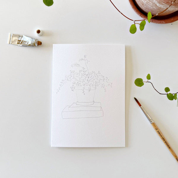 Potted Plants Paintable Watercolor Note Card Set - Little Flower Soap Co