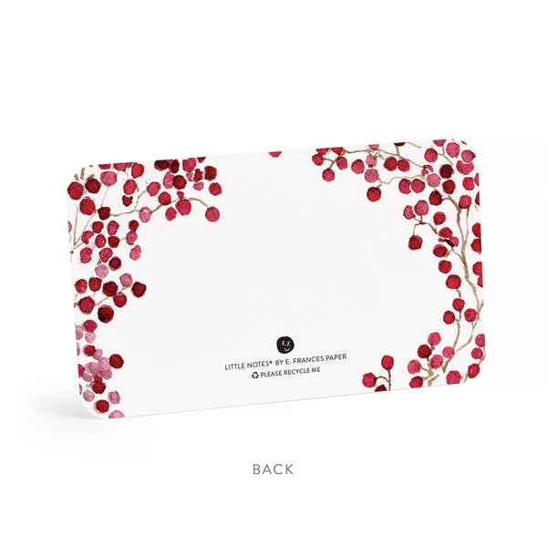 Red Berries Little Notes - 85 mini Notecards - Little Flower Soap CoChristmaschristmas boxchristmas decorGreeting Card