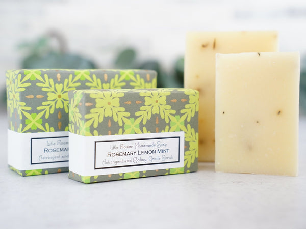 Rosemary Lemon Mint - Large Bar Soap 6oz - Little Flower Soap Co