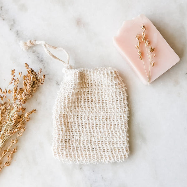 Sisal Soap Saver Bag—Exfoliating Soap Pouch - Little Flower Soap Co