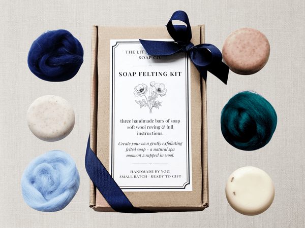 Soap Felting Kit - DIY Wool wrapped soap - Little Flower Soap Co