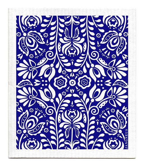 Swedish Dishcloth - Blue Scandi Bloom - Little Flower Soap Co