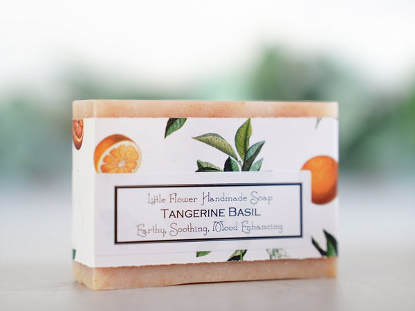 Tangerine Basil - Large Bar Soap 6oz - Little Flower Soap Co