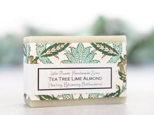 Tea Tree Lime Almond - Handmade Bar Soap - Little Flower Soap CoArtisan soapBar Soapbest hand soapBar Soap
