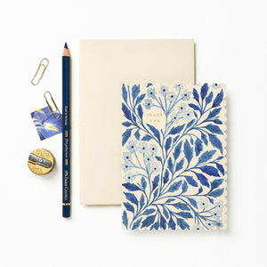 Thank You Card - Blue Floral - Little Flower Soap Co