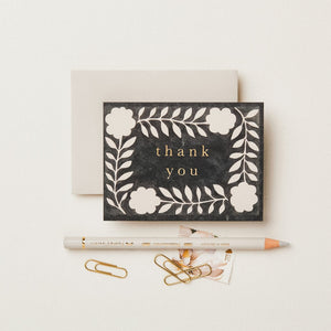 'Thank You' Mini Card - Ink Flora Design - Little Flower Soap Co
