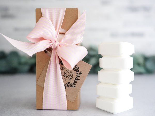 Valentine's Day Shower Steamers - Menthol Peppermint Essential Oil Gift set of 5 - Little Flower Soap Co