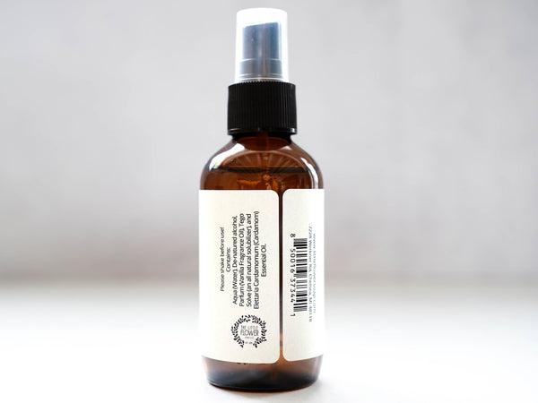 Vanilla Cardamom Room Spray | 4 oz Natural Essential Oil Mist | Amber Glass Bottle - Little Flower Soap Cocardamomroom sprayvanillaRoom Spray